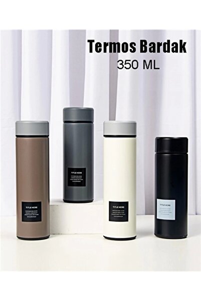 Limmy Stainless Steel Flask Thermos Water Bottle 350ml Vacuum Lid - Brown