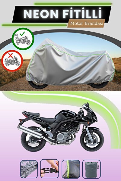 Cemku Shade حقيبة خلفية رمادية متوافقة مع قماش نيون فليتلي سوزوكي SV650S المت...