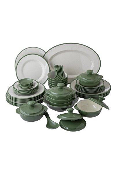 casa rosa 57-piece dining set made of high-quality, microwave-safe melamine