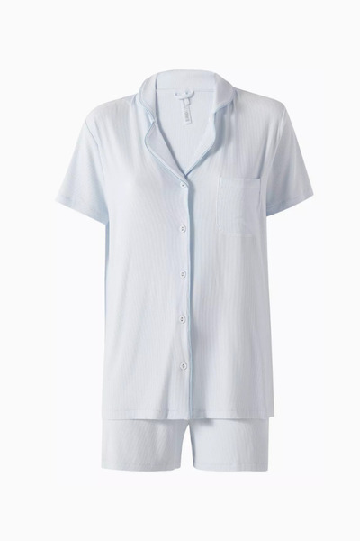 SKIMS Rib Modal Kısa Kollu Şortlu Pijama Takımı Soft Lounge Premium