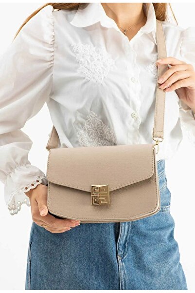grand coco Women's Mink Suede Gold Buckle Shoulder Bag