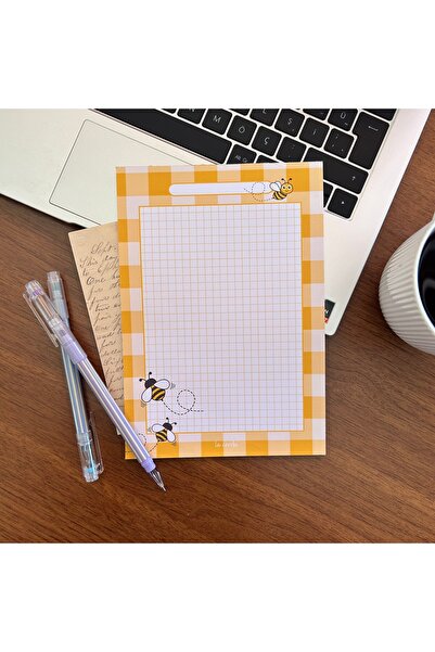 Genel Markalar A5 Arı Desenli Notepad,Memopad,Not Defteri