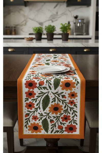 tarzınısec مفرش طاولة موديل رانر من كير فلاورز مقاس 40x140 سم