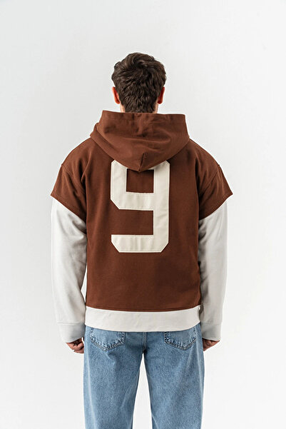 go gang own Patriot 9 Premium Deri Detay Fermuarlı Суитшърт с качулка