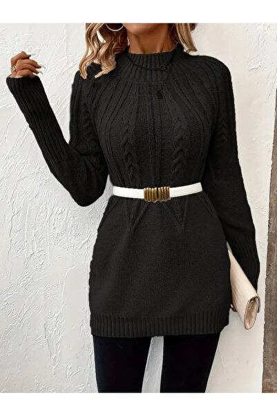 DEAG    Women's Long Sleeve Semi-Turtleneck Knitwear Blouse