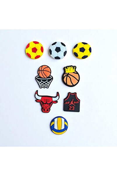Buki'nin Atölyesi Terlik Süsü   futbol basketbol voleybol topu 8 'li Set Figür
