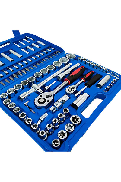 STBON Socket Wrench and Bit Set 108 Pieces Chrome Vanadium Steel Box