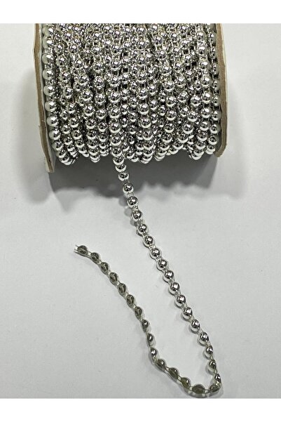 karantuhafiye شريط لؤلؤ / شريط نصف لؤلؤ 6 مم / 17 متر فضي