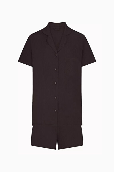 SKIMS Rib Modal Short Sleeve Pajama Set with Shorts Soft Lounge Premium