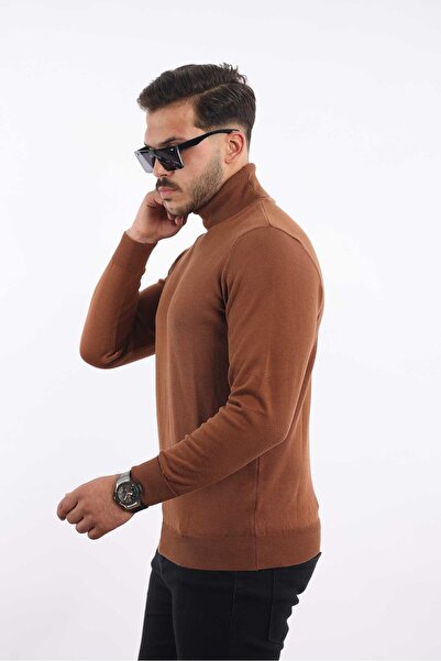 rugatchi Men's Turtleneck Knit Sweater — 100% Cotton, Classic