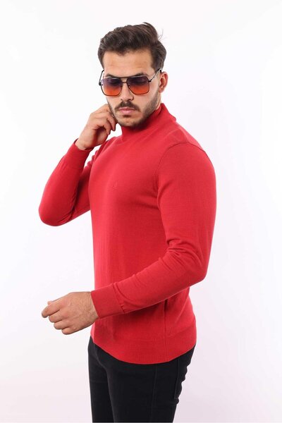 rugatchi Men's Half Turtleneck Knit Sweater — 100% Cotton