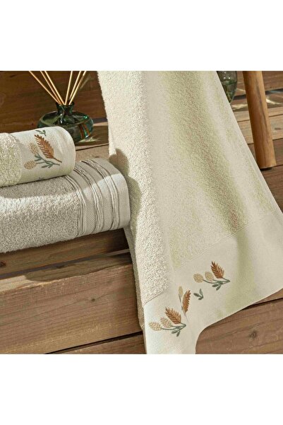 Taç 6'LI EL VE YÜZ HAVLUSU SETİ ALIA VİZON ( 30 X 50 - 50 X 80 CM )