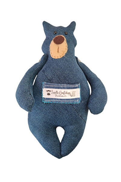 Lucille Craftshop Ursuleț de pluș din denim lucrat manual cu buzunar