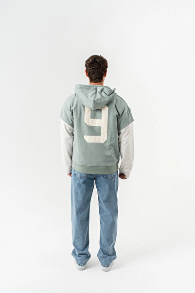 go gang own Φούτερ με κουκούλα Patriot 9 Premium με δερμάτινη λεπτομέρεια και φερμουάρ