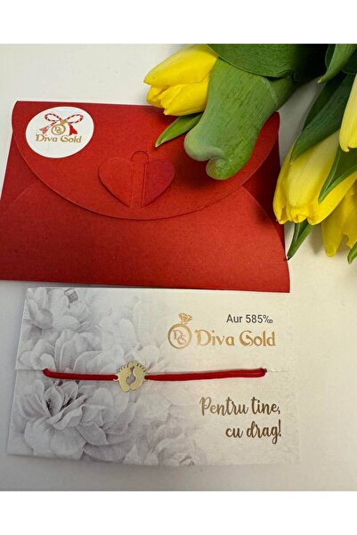 Diva Gold Brățară din aur Piciorușe bebe