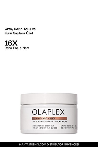 Olaplex Rich Hydration Mask - Orta, Kalın Telli ve Kuru Saçlar İçin Yoğun Nemlendirici Maske