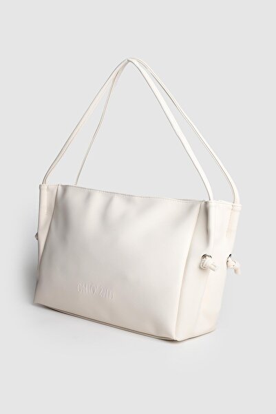 La La'Graccio Paris Geantă de umăr din piele moale pentru femei Lagraccio Paris, cremă