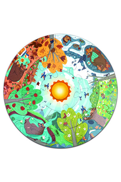 Hape لعبة ألغاز تعليمية للأطفال على الأرض من سلسلة الفصول الأربعة