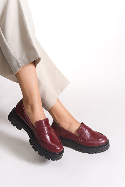 Riccon Kadın Günlük Loafer Ayakkabı 0012920 Bordo