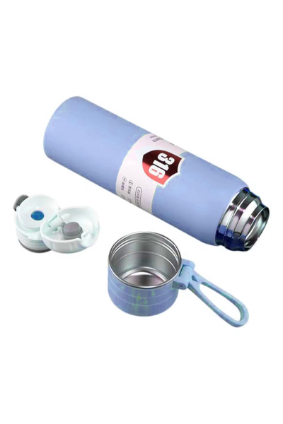 Limmy Stainless Steel Flask Thermos Water Bottle 500 ml Vacuum Lid - Blue