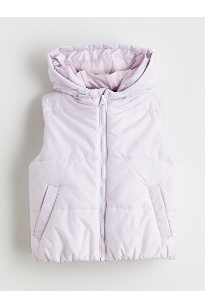 LC Waikiki Lilac Hooded Girl's Puffer Vest