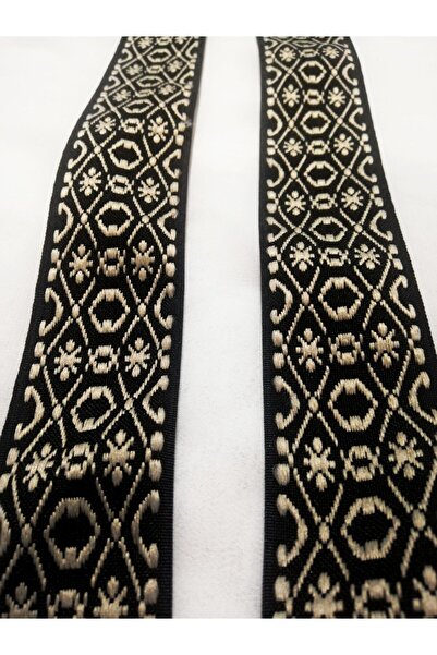 ALTAY AKSESUAR شريط منسوج ضيق باللون الأسود الكريمي