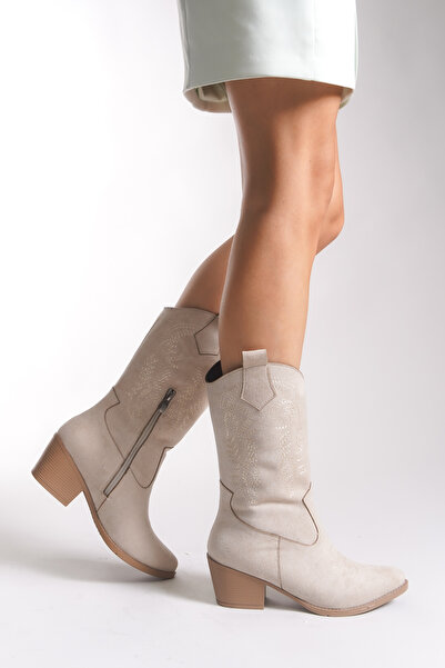 Riccon Women's Western Boots 00121100 Tan Suede