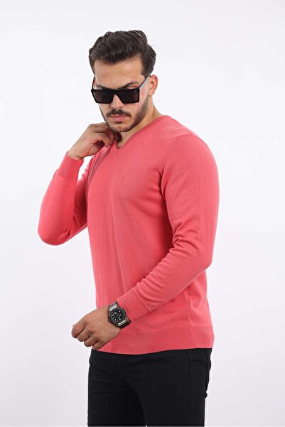 rugatchi Premium Men's V-Neck Knitwear — 100% Cotton, Breathable Comfort Sweater