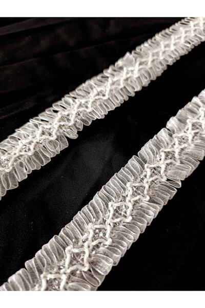 ALTAY AKSESUAR Custom White Tulle Scallop Strip