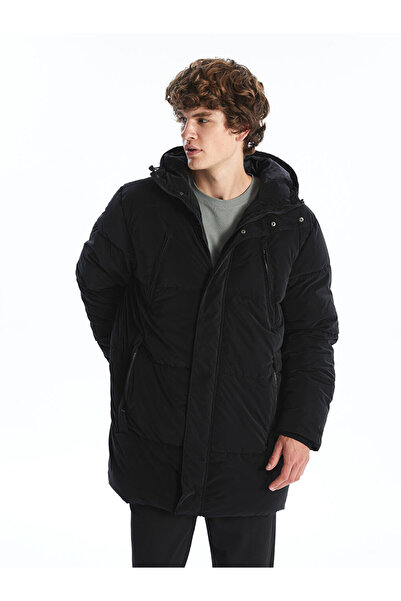 LC Waikiki Black Standard Fit Hooded Men's Parka