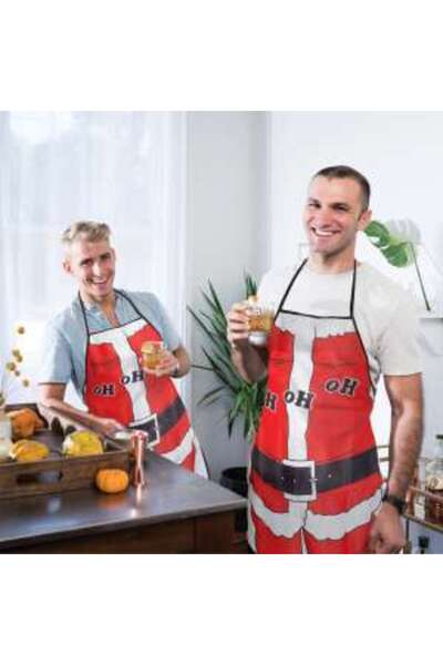 Pepita Christmas pattern kitchen apron for men