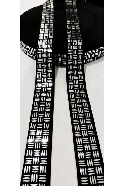 ALTAY AKSESUAR Black Mirror Printed Mixed Striped Rubber Strip
