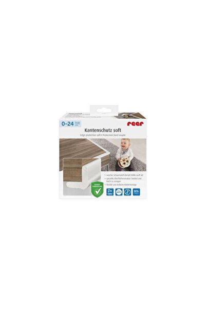 reer Set 2 universal protective foam strips for edges and corners, bite-resistant, white, 2 x 1 m, 8