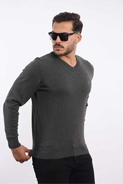 rugatchi Premium Men's V-Neck Knitwear — 100% Cotton, Breathable Comfort Sweater
