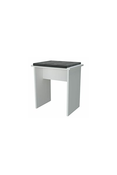 Mercaton Taburet pentru masa de toaleta/machiaj, alb si gri, universal, 40x29x44 cm