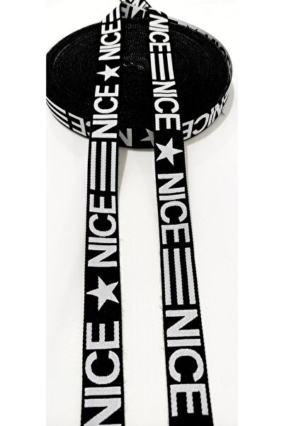 ALTAY AKSESUAR شريط منسوج مكتوب باللونين الأبيض والأسود