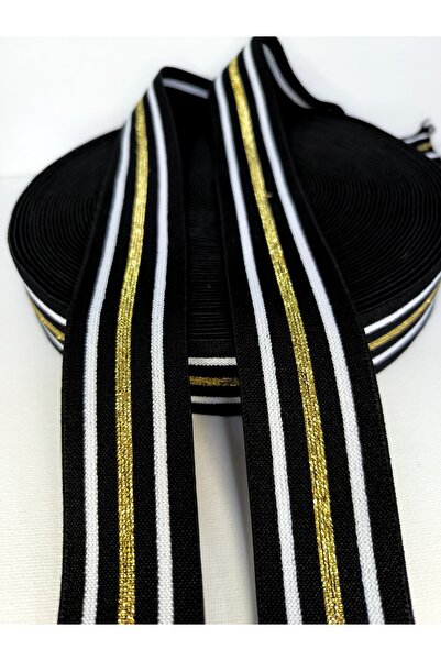 ALTAY AKSESUAR Black White Gold Silvery Rubber Strip