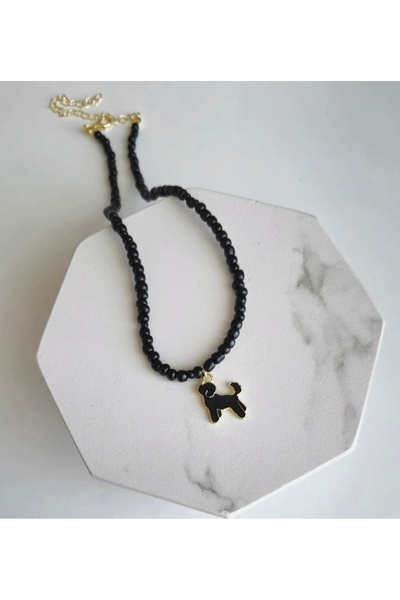 HALHALMILL Dog Pendant Black Necklace