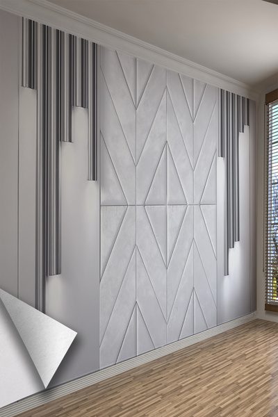 dreamwall Şık Geometrik Panel Desenli Tekstil Duvar Kağıdı