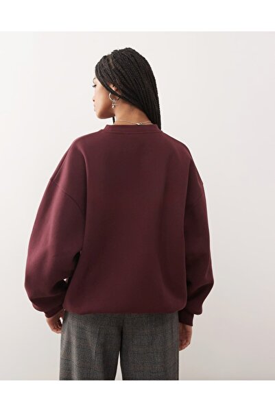 The Champ Clothing Γυναικείο φούτερ Oversize Be Hot με στάμπα μπορντό – Λαιμόκοψη, 3 κλωστές από φλις με ανάγλυφο