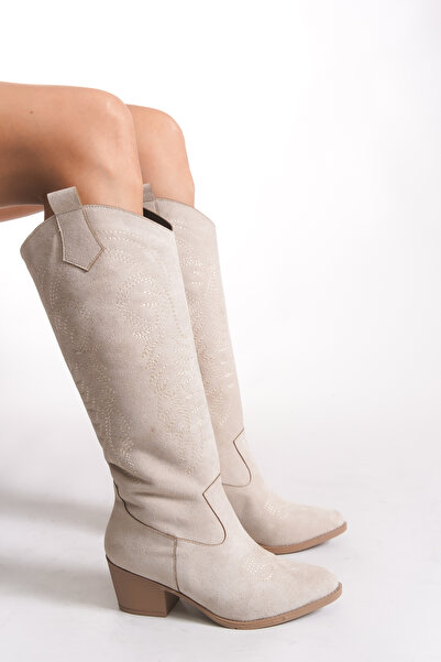 Riccon Women's Western Boots 00121300 Tan Suede