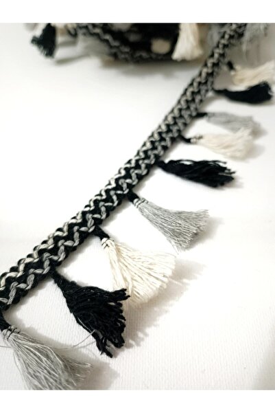 ALTAY AKSESUAR Siyah Ekru Gri Püskül Saçak
