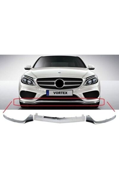 Arisar Mercedes AMG W205 2014 Sonrası Sol Ön Tampon Alt Nikelaj