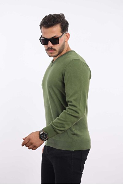 rugatchi Premium Men's V-Neck Knitwear — 100% Cotton, Breathable Comfort Sweater