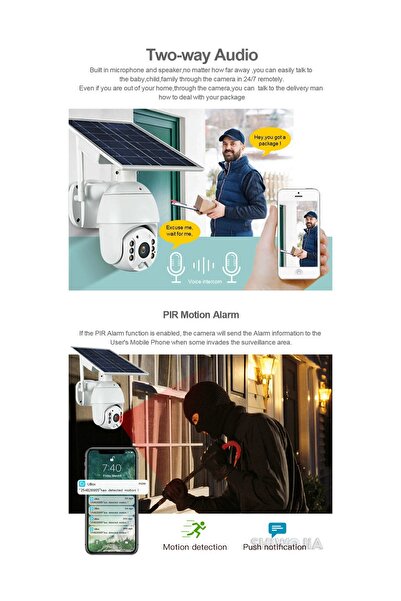Ubox 4G Solar Powered Outdoor Data SIM Card Security Camera Dual Audio HD Night Vision