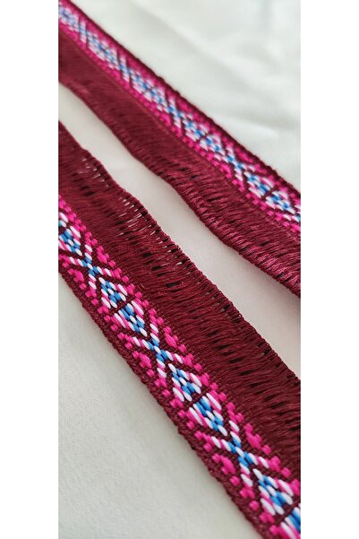 ALTAY AKSESUAR شرابة باللون العنابي مع شريط عرقي