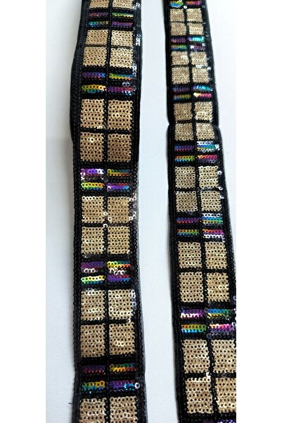 ALTAY AKSESUAR Black Brown Color Sequin Sequin Ribbon