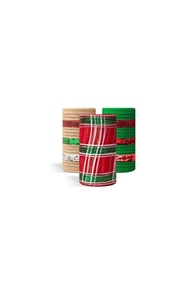 Mercaton Christmas Decorative Mesh 9.15 m x 15 cm 3 Types