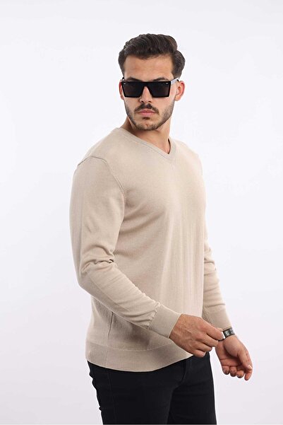 rugatchi Premium Men's V-Neck Knitwear — 100% Cotton, Breathable Comfort Sweater