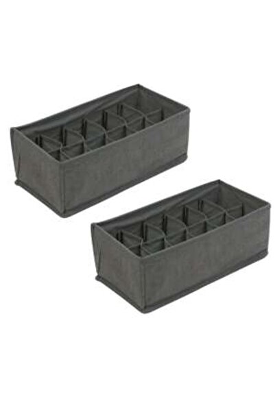 Mercaton Set 2 pcs Foldable Box with 12 Pockets for Accessory Storage, Rigid Side Walls, Max. 4 kg,